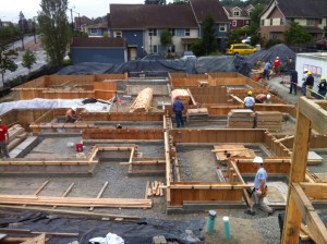 Setting up the formwork for the big pour...