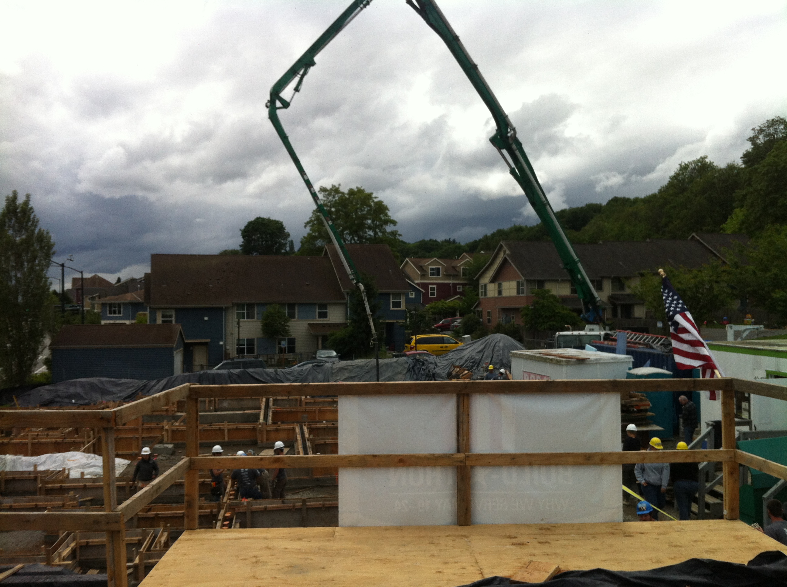 When the concrete trucks arrived... we were ready!